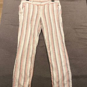 Linen Straight Leg Ankle Pants